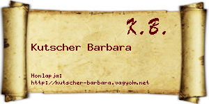 Kutscher Barbara névjegykártya