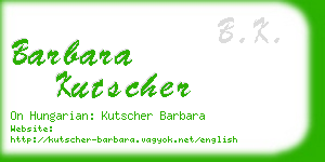 barbara kutscher business card